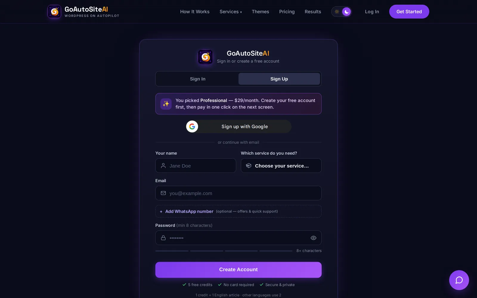 Sign-up