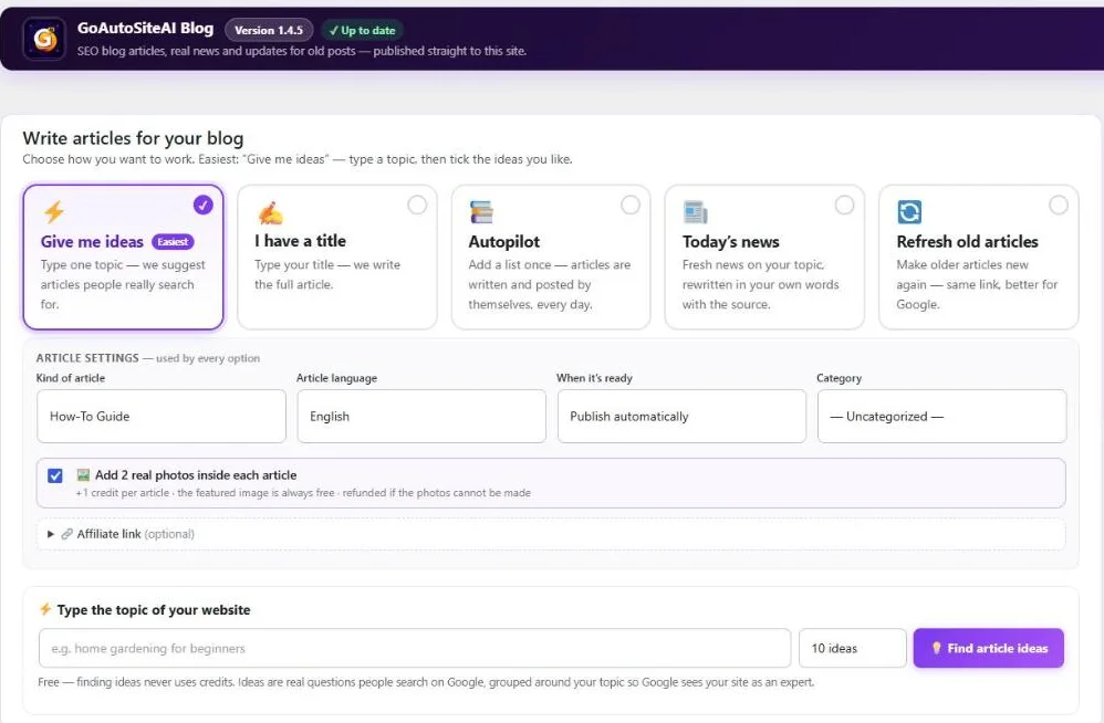 AI Writer plugin with five ways to work